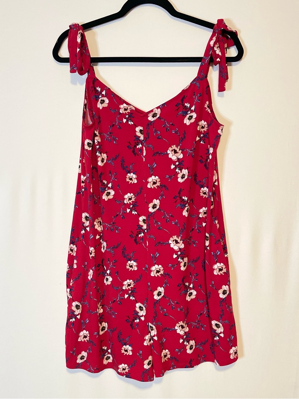 Est 1946 Romper Medium Red Floral Summer Flowy Jumpsuit Garden Whimsy Beach